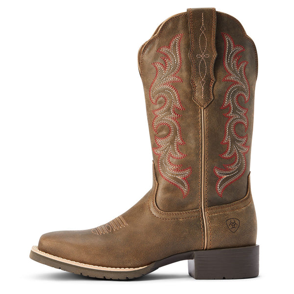 10042385 Ariat Women's Hybrid Rancher Stretchfit Square Toe Western Boot - Pebble