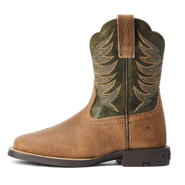 10042416 Ariat Children's Firecatcher Easy Fit wi/Zippers Western Cowboy Boots - Distressed Brown / Alfalfa