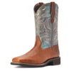 10042420 Ariat Women's Delilah Square Toe Western Boot - Spiced Cider/ Teal River