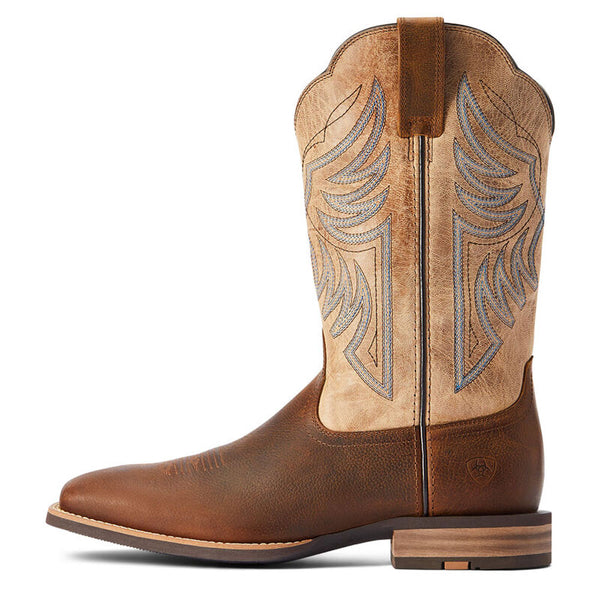 10042436 Ariat Men's Everlite Wide Square Toe Cowboy Boot - Whole Wheat/ Sand Dollar