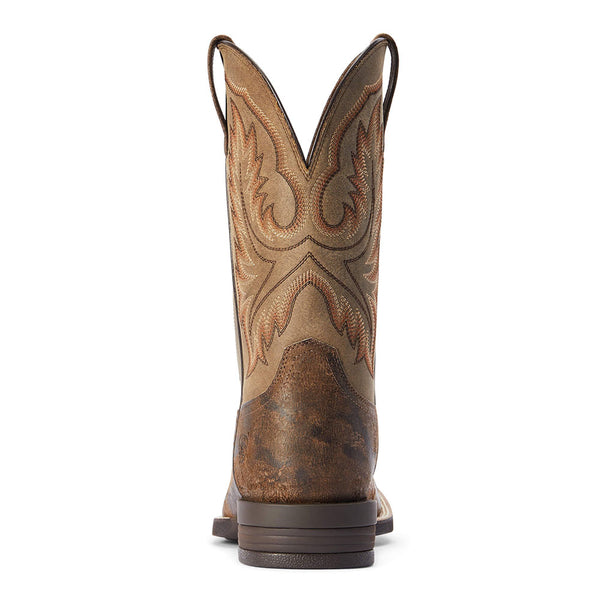 10042466 Ariat Men's Wilder Wide Square Toe Western Cowboy Boot - Antique Grey/Brown Bomber