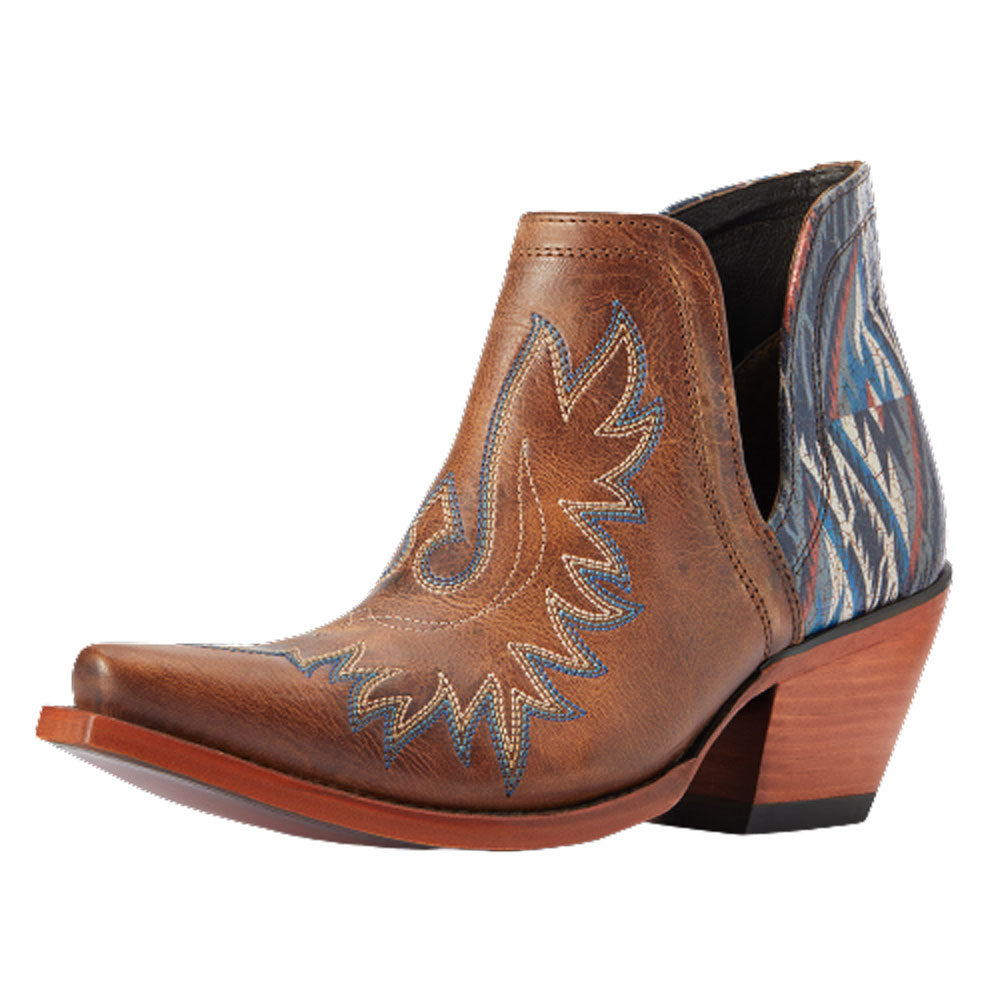 10042579 Ariat Women's Chimayo Dixon Western Boot - Fiery Tan / New Mexico Navy Print
