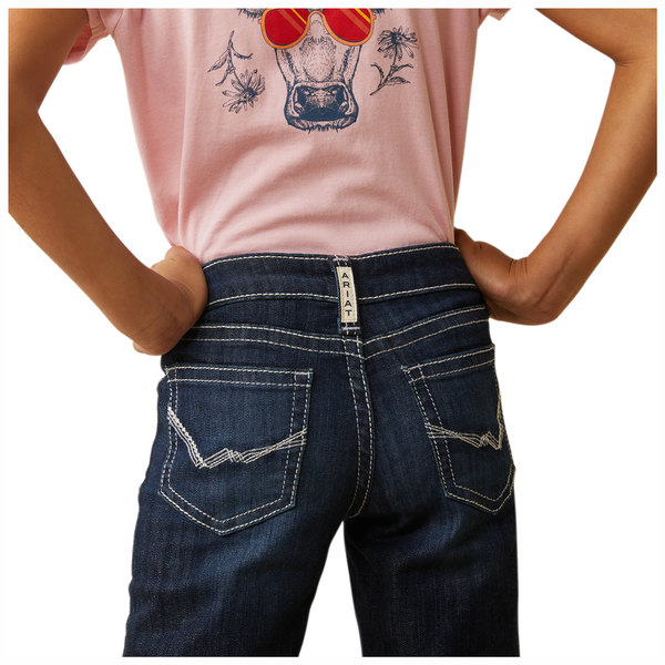 10043205 Ariat Girls' REAL Ryki Wide Leg Trouser Jean - Nightshade