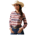10043332 Ariat Women's VentTEK Stretch Long Sleeve Western Snap Shirt - Serape Print