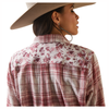10043453 Ariat Women's R.E.A.L. Billie Jean Long Sleeve Shirt - Red Plaid w/ Floral Trim