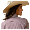 10043473 Ariat Women's Kirby Striped Long Sleeve Shirt - Pomegranate / White