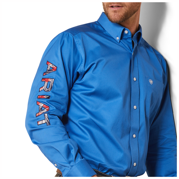 10043568 Ariat Men's Team Logo Twill Long Sleeve Shirt - Campanula