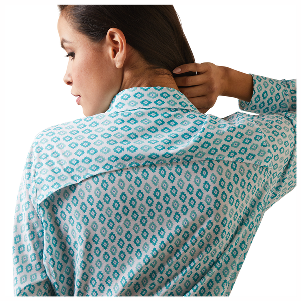10043577 Ariat Women's VentTek Long Sleeve Shirt -Sea Breeze Print