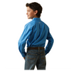 10043713 Ariat Boys Lloyd Long Sleeve Button Down Shirt - Blue