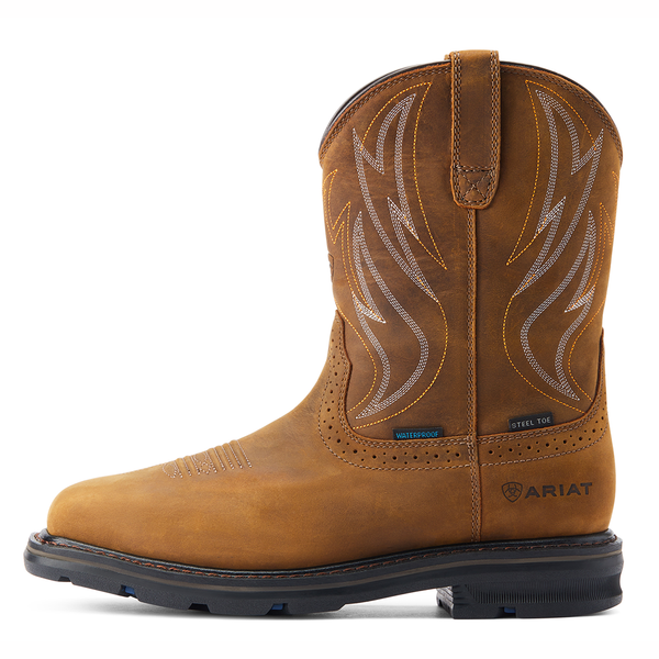 10044544 Ariat Men's Sierra Shock Shield H2O Work Boot - Distressed Brown