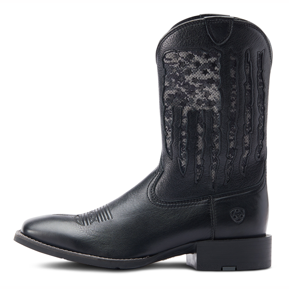 Ariat Men's Sport Square-Toe Western Boots, Black, 10