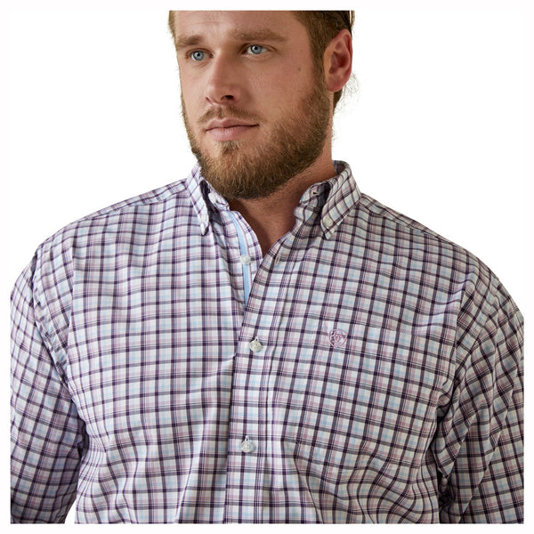 10044978 Ariat Men's Pro Series Meir Long Sleeve Western Buttondown Shirt - Purple