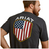10045278 Ariat Men's Patriot Badge Short Sleeve Tee - Charcoal Heather