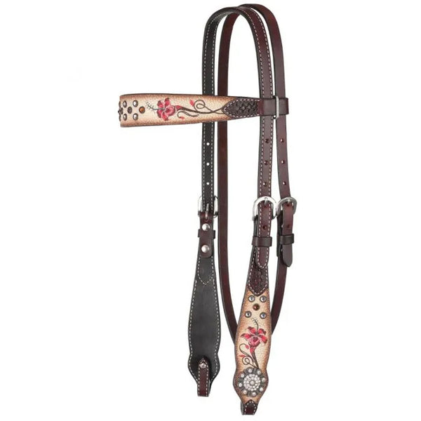 1005-12-ST Circle Y Fire Lilly Brow Band Headstall