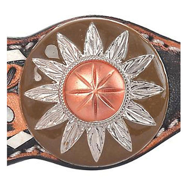 1007-12-SC Circle Y White Daisy Browband Headstall