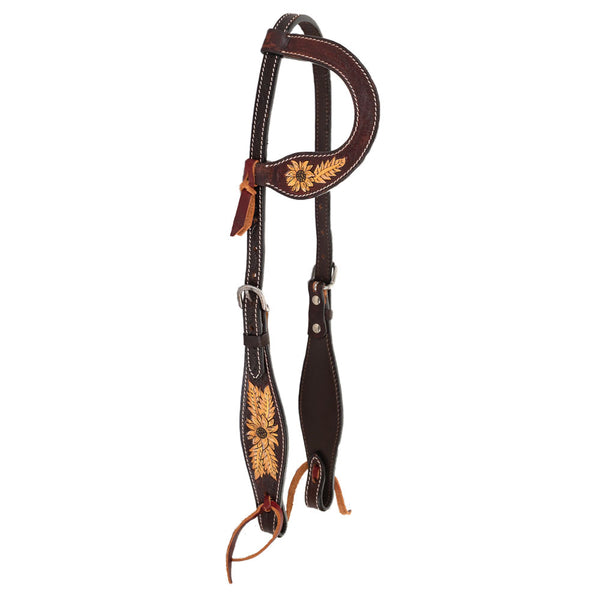 1016-17-SC  Circle Y Golden Sunflower One Ear Headstall