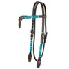 1025-09-SC Circle Y Futurity Turquoise Round Up Browband Headstall