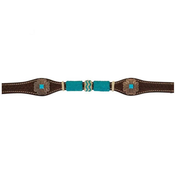 1025-20-SC Circle Y Turquoise Round Up Breast Collar