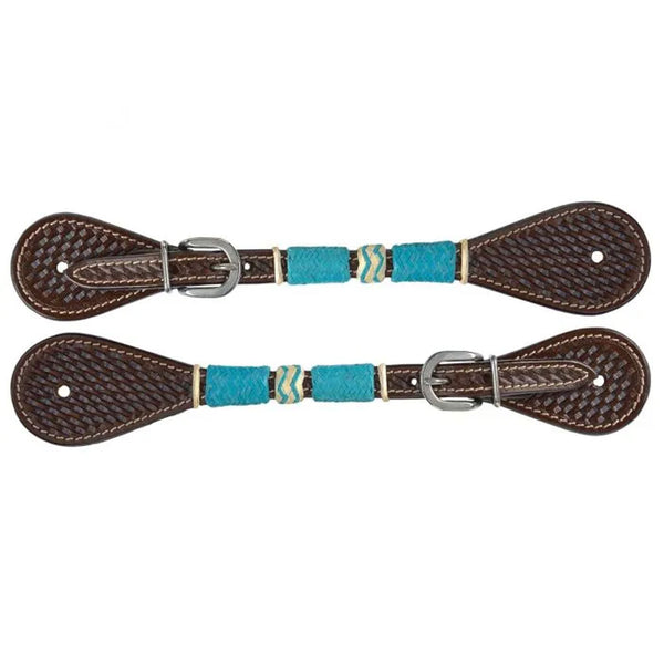 1025-35-SC Circle Y Turquoise Round Up Spur Strap