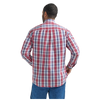 112324792 Wrangler Men's Relaxed Fit Button Down Long Sleeve Shirt- Blue Red Plaid