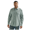 112326353 Wrangler Men's Wrinkle Resist Long Sleeve Western Snap Shirt - Green