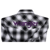 112327777 Wrangler Men's Long Sleeve Logo Western Snap Shirt - Black & White