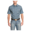 112327799 Wrangler 20X Men's Competition Advanced Classic Fit Comfort Short Sleeve Shirt - Blue Print