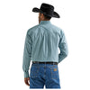 112327804 Wrangler George Strait Men's Long Sleeve Buttondown Shirt - Aqua Plaid