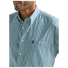 112327804 Wrangler George Strait Men's Long Sleeve Buttondown Shirt - Aqua Plaid