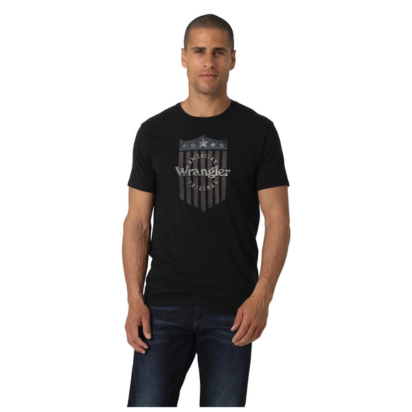 112328837 Wrangler Men's Short Sleeve Logo T-Shirt - Black