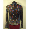 141893 Wire Horse LTD. Black, Red, White & Blue Hand-Painted Jacket- Medium