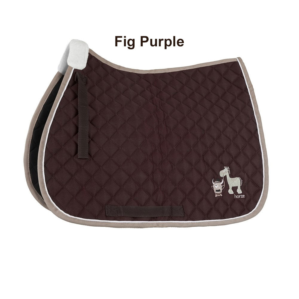 17422 Horze Monster Pony Pad w/Embroidery - Fig Purple