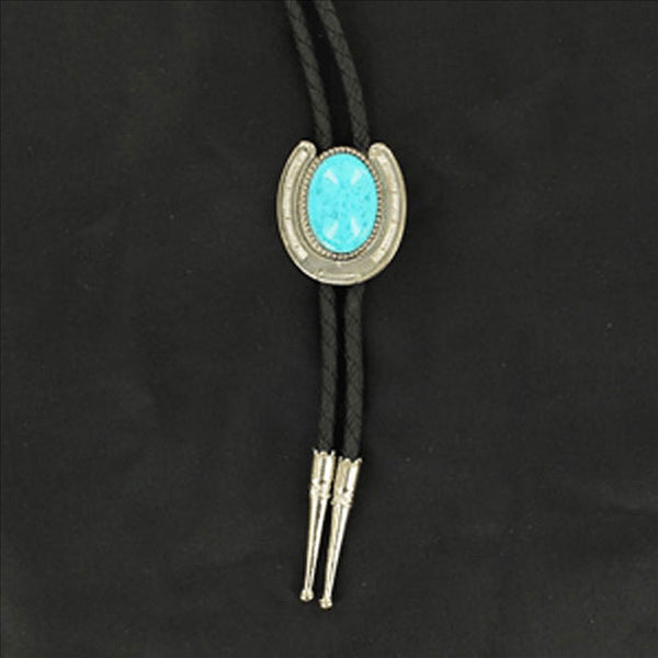 22108 Double S Adult Horseshoe with Turquoise Bolo Tie