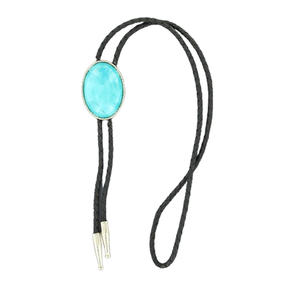 22838 Double S Men's Oval Turquoise Bolo Tie