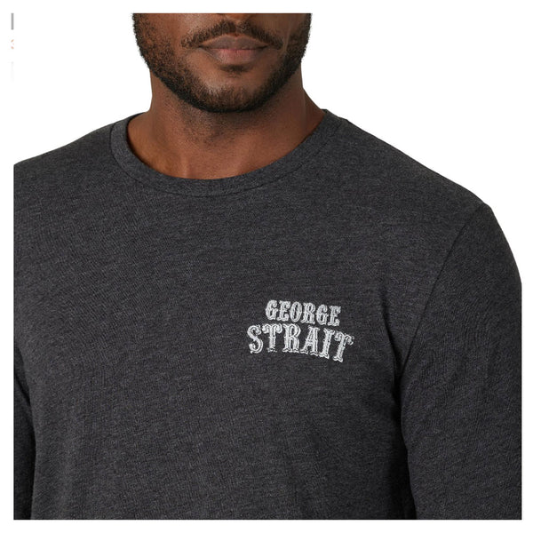 2320063 Wrangler Men's George Straight Long Sleeve T-Shirt - Graphite Heather
