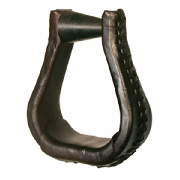 0900-3001 Circle Y Ergobalance Leather Laced Stirrups- Brown