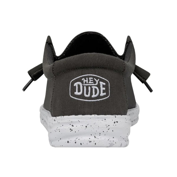 40009-029 Hey Dude Wally Slub Canvas Casual Shoe - Dark Grey