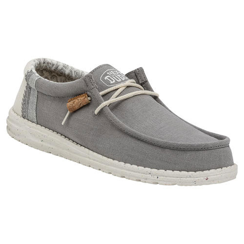 40015-030 Hey Dude Men's Wally Break Stitch Shoes - Natural Grey
