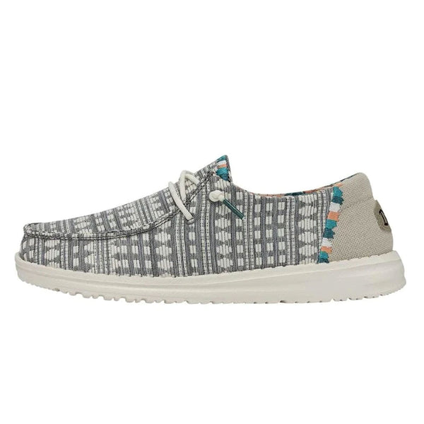 40054-1KM Hey Dude Ladies Wendy Boho Shoes - Embroidered Grey