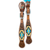 Ladies Turquoise Cross Aztec Spur Straps 45507-53