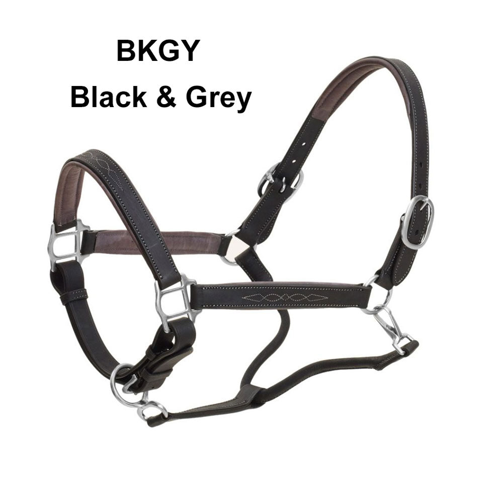 Black Leather Halter With Black Lead Rope for Hobby Horse