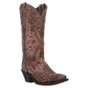 52410 Laredo Ladies Braylynn Snip Toe Western Boot Brown with Embroidery and Studs