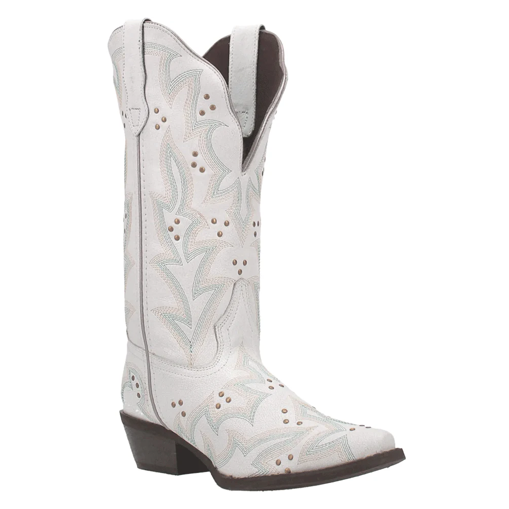 52419 Laredo Ladies Adrian Snip Toe Western Cowboy Boot White The Wire Horse