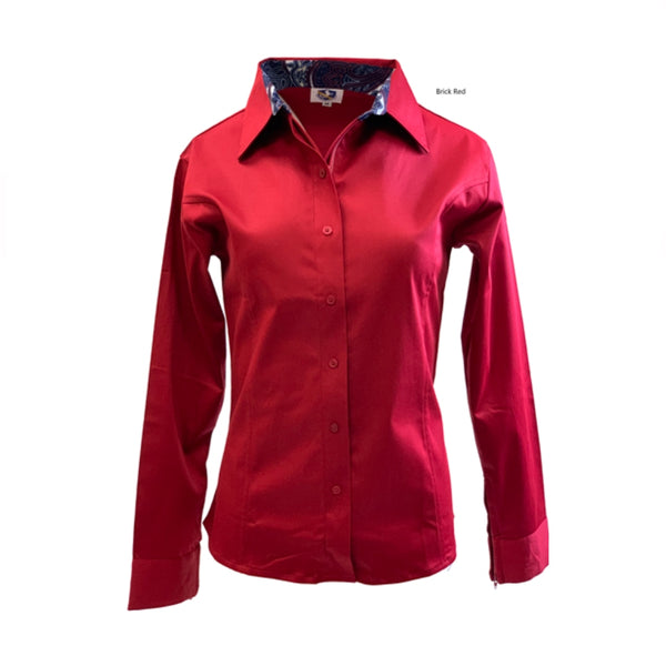 68515RBRK Royal Highness Concealed Zippered Western Show Shirt Brick Red