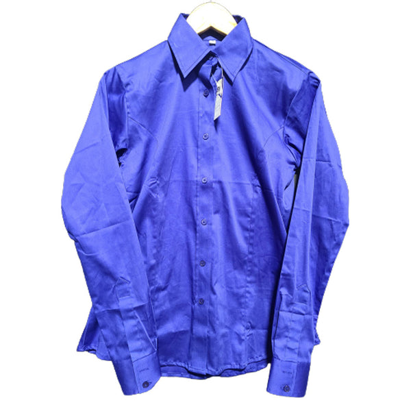 68520RBLU Royal Highness Ladies Sateen Concealed Zippered Western Show Shirt Royal Blue