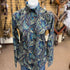 70077 Royal Highness Ladies Western Button down Show Shirt - Purple and Turquoise Paisley