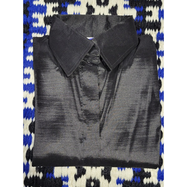 70199BLK Royal Highness Taffeta Concealed Zipper Show Shirt - Black
