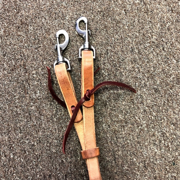 7381 Reinsman Hermann Oak Split Leather Reins With Snap Ends