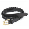 9883 Aubrion Plaited Leather Belt - Black