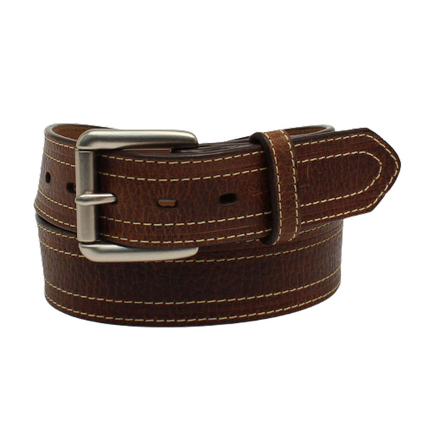 A1038002 Ariat Men's Double Stitched Leather Brown Belt